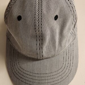 Club Monaco Black and White Striped Hat